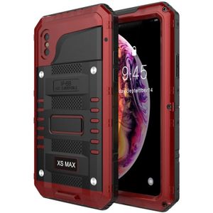 Waterdichte stofdichte schokbestendige zink legering + siliconen case voor iPhone XS Max (rood)