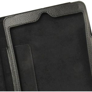 2-fold Litchi structuur Flip lederen hoesje met houder functie voor iPad mini 1 / 2 / 3(zwart)
