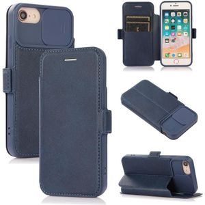 Push Window Double Buckle PU + Siliconen Horizontale Flip Lederen Case met Houder & Card Slot voor iPhone SE 2020 & 8 & 7