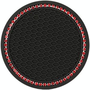 5 stuks auto universele diamant honingraat water coaster auto anti-slip mat (zwarte rode diamant)