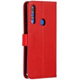 Feather patroon Litchi textuur horizontale Flip lederen draagtas met portemonnee & houder & kaartsleuven voor Huawei P Smart Z/Y9 Prime (2019) (rood)