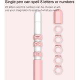 LOVE MEI Voor Apple Pencil 2 Number Letter Design Stylus Pen Siliconen Beschermhoes (Roze)