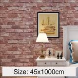 Bruine baksteen creatieve 3D steen baksteen decoratie behang Stickers slaapkamer woonkamer muur waterdicht Wallpaper Roll  grootte: 45 * 1000cm