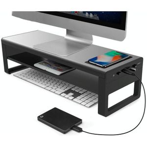 Vaydeer Metal Display Verhoging Rack Multifunctionele Usb Wireless Laptop Screen Stand  Style: Fast Charge Double Layer(L)