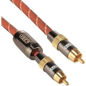 EMK TZ/A 8m OD8.0mm verguld metalen hoofd RCA-naar-RCA Plug digitale coaxiale verbindingskabel Audio / Video tulpkabel