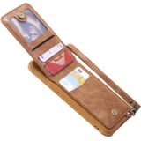 Voor Galaxy S8+ Vertical Flip Shockproof Leather Protective Case met Short Rope  Support Card Slots & Bracket & Photo Holder & Wallet Function(Brown)