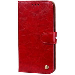 Voor Galaxy J3 (2017) / J330 (EU versie) zakelijke stijl olie Wax Texture horizontale Flip lederen draagtas met houder & kaartsleuven & Wallet(Red)
