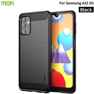 Voor Samsung Galaxy A32 5G MOFI Gentleness Series Brushed Texture Carbon Fiber Soft TPU Case (Zwart)