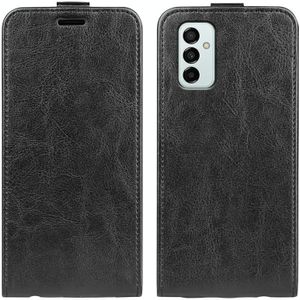 Voor Samsung Galaxy M23 5G R64 Texture Single Vertical Flip Leren Telefoonhoes (Zwart)