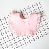 3 PC'S pasgeboren Lace Bow baby slabbetjes baby speeksel handdoeken (roze)