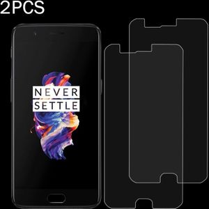 2 PC's OnePlus 5 0.3 mm 9H oppervlaktehardheid 2.5D Explosieveilig niet-volledig scherm getemperd glas scherm Film