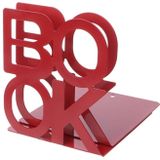 Alfabet vormige ijzeren metalen boekensteunen steun houder Desk staat voor boeken (rood)