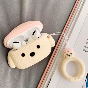 Voor Apple AirPods Pro Teddy hond Bluetooth hoofdtelefoon beschermhoes (gebroken wit)
