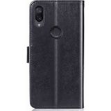 Lucky Clover bloemen patroon leergeval aangedrongen Xiaomi Redmi Note 7  met houder & kaartsleuven & portemonnee & Hand Strap (zwart)