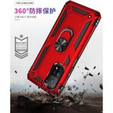 Voor Xiaomi Mi 10T Pro 5G Schokbestendige TPU + PC Beschermhoes met 360 Graden Roterende Houder (Rood)