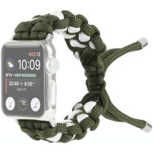 Gevlochten paraplu koord horlogeband voor Apple Watch Series 6 & se & 5 & 4 44mm / 3 & 2 & 1 42mm (groen)