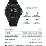 BINBOND B885 Outdoor Sports Timing Dual-Display waterdichte elektronische horloges (zwart-zwart-zwart)