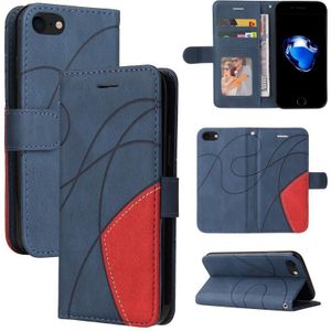 Dual-Color Splicing Horizontale Flip PU Lederen Case met Houder & Card Slots & Portemonnee voor iPhone 8/7 / SE 2020