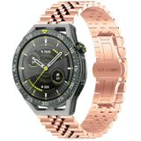 Voor Huawei Watch GT3 SE Five Bull halfronde roestvrijstalen horlogeband + riemverwijderingsgereedschap (rosgoud)