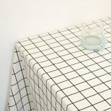 Vierkant geruit tafelkleed meubeltafel stof-proof decoratie doek  grootte: 90x90cm(Wit )