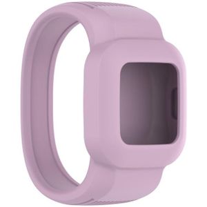 Voor Garmin Vivofit JR3 No Buckle Silicone Pure Color Replacement Horlogeband  Maat: S (Licht paars)