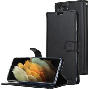 Voor Samsung Galaxy S21+ 5G GOOSPERY BLUE MOON Crazy Horse Texture Horizontale Flip Lederen case met bracket & card slot & wallet(zwart)