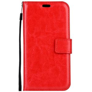 Voor de Galaxy A5 (2017) / A520 Crazy Horse textuur horizontaal flip PU lederen draagtas met houder & kaartsleuven & portemonnee & fotolijstjes & Lanyard & magnetische sluiting (rood)