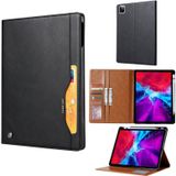 Voor iPad Pro 12.9 (2020) Kneed huidtextuur horizontale flip lederen behuizing met fotoframe & houder & kaartsleuven & wallet(black)