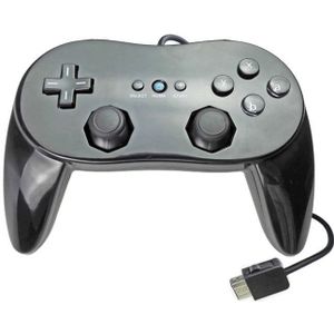 Klassieke bedrade game controller gaming afstandsbediening voor Nintendo Wii (Zwart)