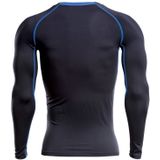 SIGETU Mannen Lange Mouw Sneldrogende Sportkleding (Kleur:Zwart Blauw Formaat:XXXXL)