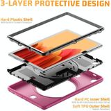 For Samsung Galaxy Tab A7 10.4 T500 / T505 Shockproof TPU + PC Tablet Case with Holder & Pen Slot & Shoulder Strap(Rose Red)