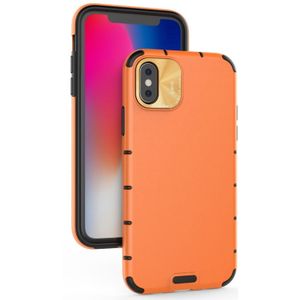 Voor iPhone 11 Pro Schokbestendige grain leder PC + TPU Case(Oranje)