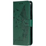 Feather patroon Litchi textuur horizontale Flip lederen draagtas met portemonnee & houder & kaartsleuven voor Xiaomi mi CC9 (groen)