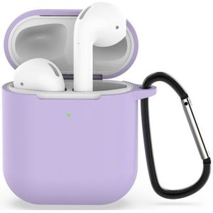 Draadloze oortelefoons schokbestendig silicone beschermhoes voor Apple AirPods 1/2 (paars)