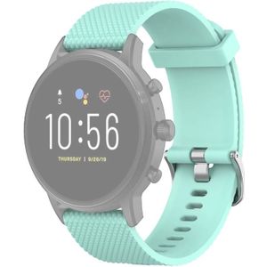 22mm Texture Siliconen polsband horlogeband voor Fossil Gen 5 Carlyle  Gen 5 Julianna  Gen 5 Garrett  Gen 5 Carlyle HR (Groen)