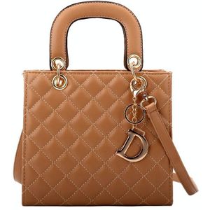 Retro ruitpatroon dames handtas textuur lederen crossbody tas