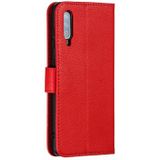 Feather patroon Litchi textuur horizontale Flip lederen draagtas met portemonnee & houder & kaartsleuven voor Galaxy A70 (rood)