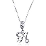 S925 Sterling Silver 26 Engels Letter Hanger DIY Armband Ketting Accessoires  Style:H