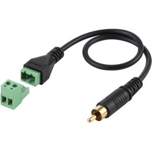 RCA Male Verguld tot 2 pin pluggable terminals soldeervrije USB Connector Solderless Connection Adapter Kabel  lengte: 30cm
