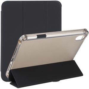 TPU transparante achterkant horizontale flip lederen tablet case met drie-vouwen houder & pen slot voor iPad mini 6