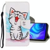 Voor Samsung Galaxy Note20 3D Gekleurde tekening horizontale flip PU lederen hoes met Holder & Card Slots & Wallet (Red Mouth Cat)