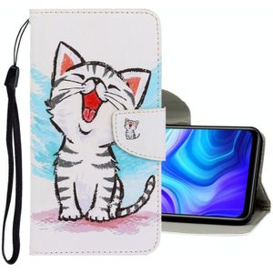 Voor Samsung Galaxy Note20 3D Gekleurde tekening horizontale flip PU lederen hoes met Holder & Card Slots & Wallet (Red Mouth Cat)