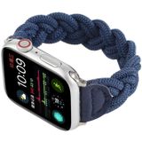Elastische geweven horlogeband voor Apple Watch Series 6 & SE & 5 & 4 44mm / 3 & 2 & 1 42mm  Lengte:130mm(Blauw)