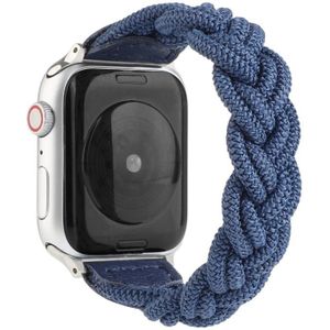 Elastische geweven horlogeband voor Apple Watch Series 6 & SE & 5 & 4 44mm / 3 & 2 & 1 42mm  Lengte:130mm(Blauw)