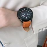 Voor Samsung Galaxy Horloge 46mm Naaien Litchi Textuur Lederen Vervanging Strap Watchband (Zwart)