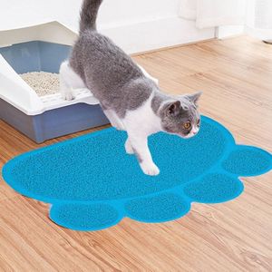 PVC Claw Shaped Cat Litter Mat Pet Placemat Anti-skid Floor Mat Pet Supplies (Lichtblauw)