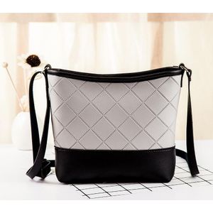 Relif geruite schouder emmer tas crossbody mobiele telefoon tas