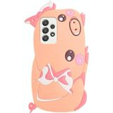 Voor Samsung Galaxy A53 5G Crossbody Cartoon Silicone Phone Case (Varken)