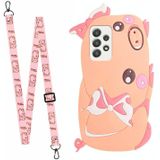 Voor Samsung Galaxy A53 5G Crossbody Cartoon Silicone Phone Case (Varken)