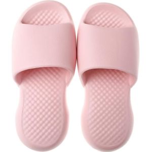 Vrouwelijke super dikke zachte bodem plastic slippers zomer indoor home defensieve badkamer slippers  grootte: 35-36 (roze)